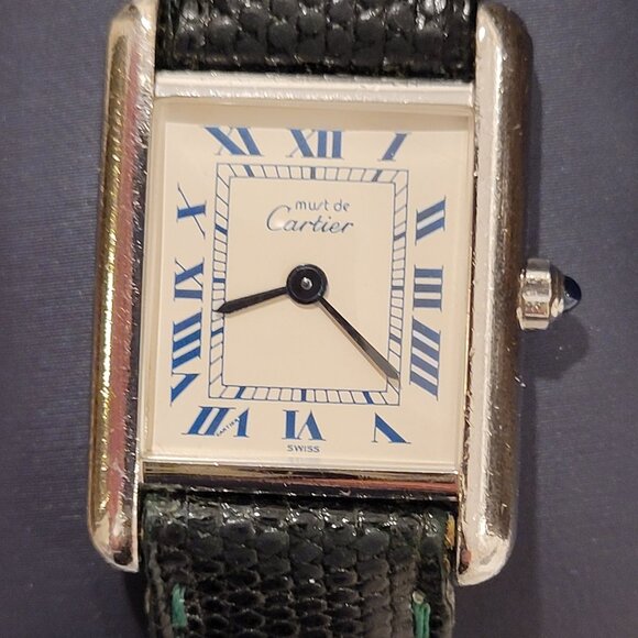 Ladies Vintage must de Cartier Sterling Silver Tank Watch - Picture 6 of 11